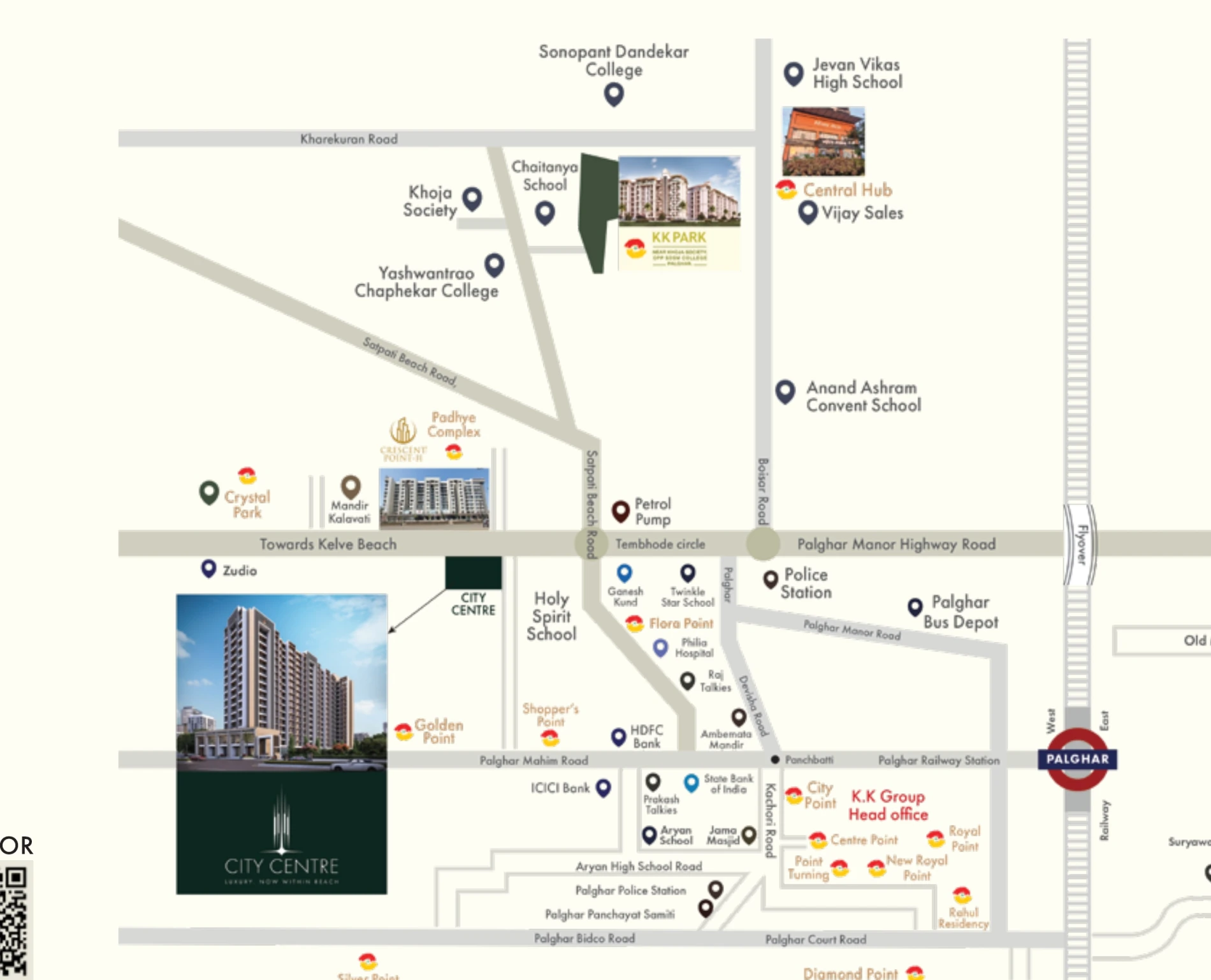 Location map reproduced from the K.K. City Centre project brochure